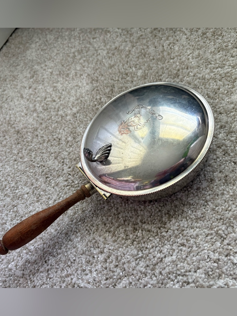 Vintage Sheffield #300 Silver plated EPC Silent Butler Crumb Ash Catcher Horse